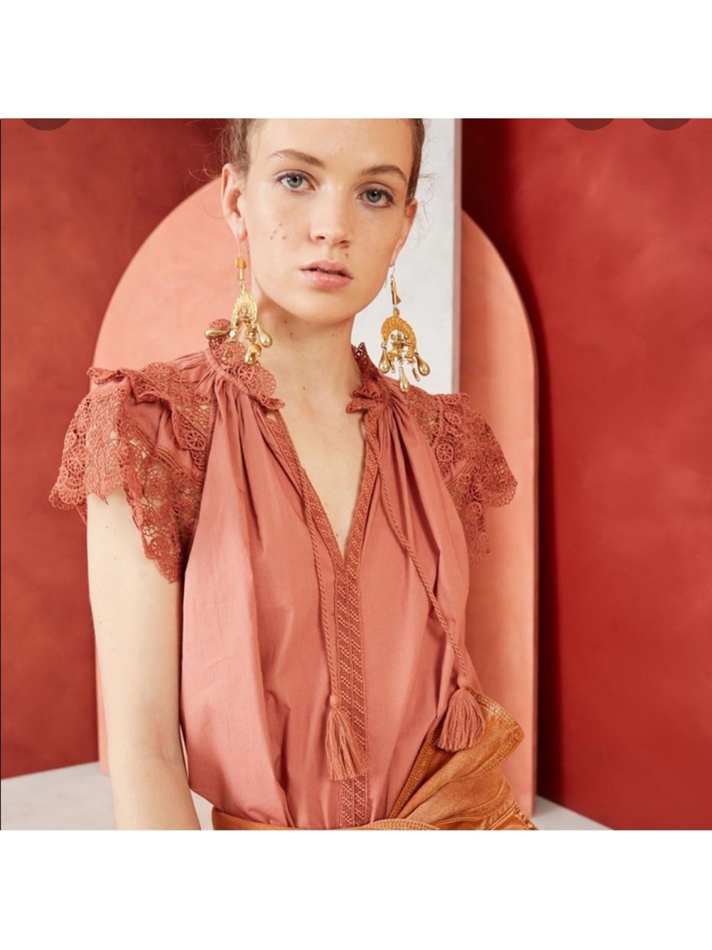 Ulla Johnson Elsie Blouse in Clay